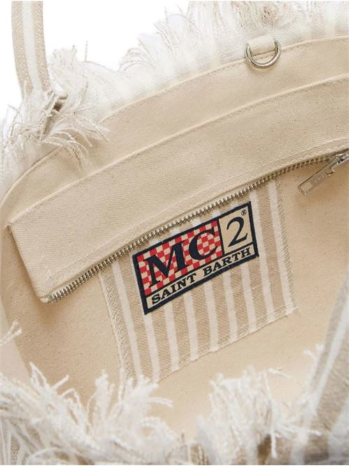 vanity linen shoulder bag linen stripes MC2 SAINT BARTH | VANI022-00433L.11